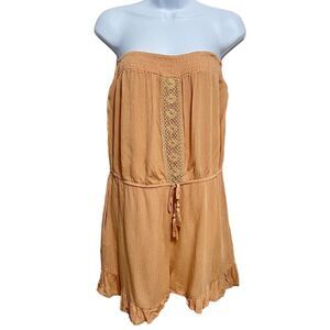 Women's Boho Peach Strapless Jumpsuit